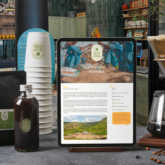 Consultez la fiche détaillée de notre café de spécialité du Rwanda